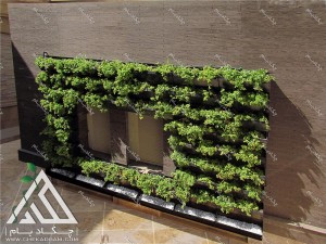 پوشش تاسیسات برق با دیوار سبز گرین وال مدولار تهران فرمانیه چوب پلاست گل ناز فرانسوی