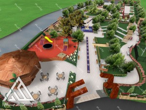 نمونه طراحی سه بعدی پروژه محوطه آرایی لند اسکیپ طراحی محوطه پارک 15 خرداد شهر بانه استان کردستان