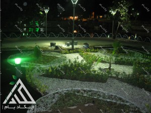 نمایش شب پروژه محوطه سازی پارک سراب کوثر قروه کردستان ایران محوطه آرایی