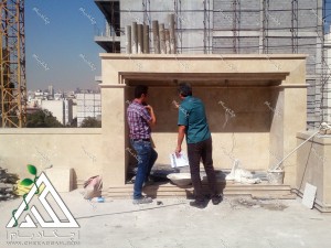 اجرای پروژه روف گاردن در محله فرمانیه تهران با مصالح چوب پلاست