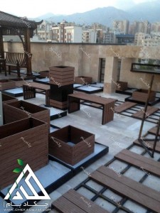 روف گاردن تهران قیطریه طراحی فضای سبز پشت بام چکاد