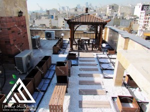 پایان پروژه روف گاردن تهران قیطریه طراحی فضای سبز پشت بام چکاد